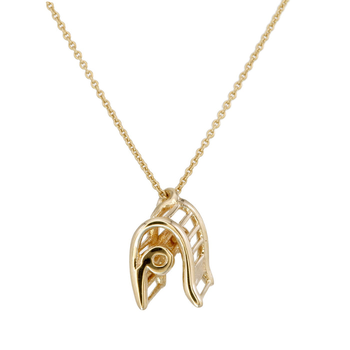 Thai Alphabet " ค " equivalent to Kh, K & C Necklace in 18K Yellow Gold