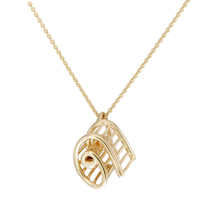 Thai Alphabet " ด " equivalent to "D"  Necklace in 18K Yellow Gold