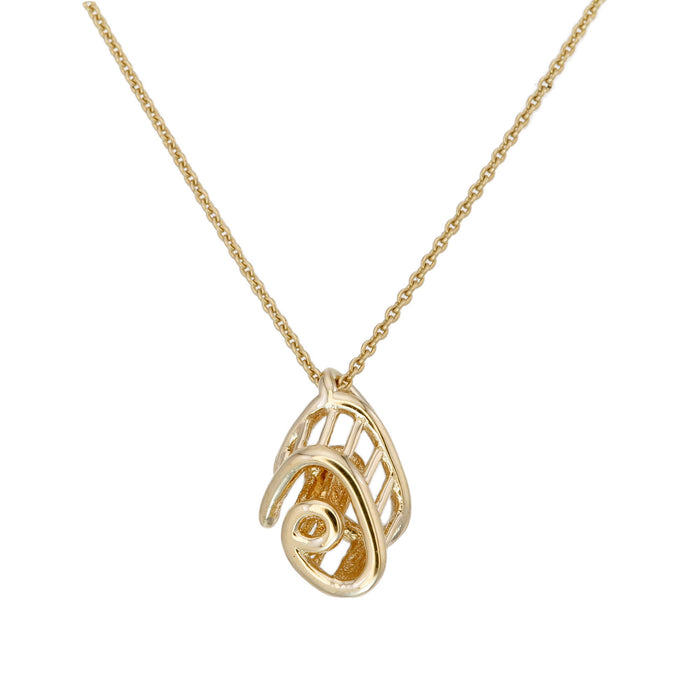 Thai Alphabet " อ " equivalent to "A"  Necklace in 18K Yellow Gold