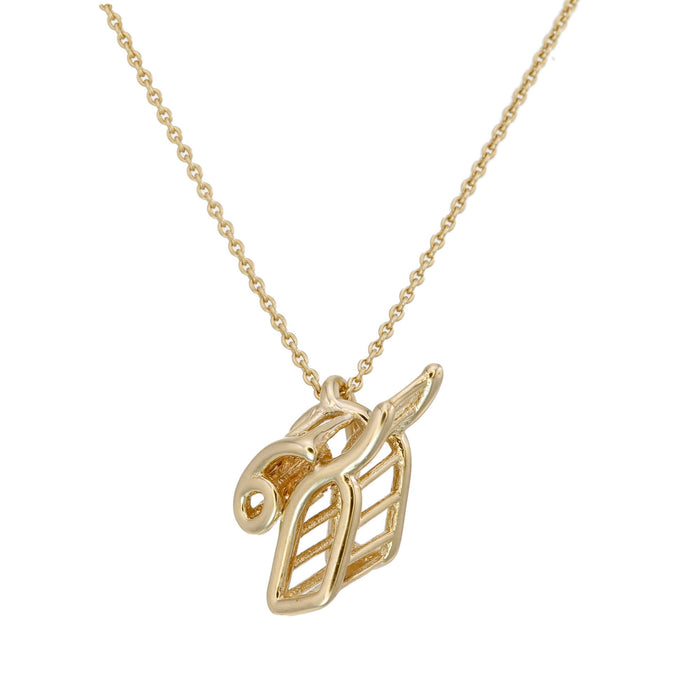 Thai Alphabet " ช " equivalent to "Ch" sound Necklace in 18K Yellow Gold