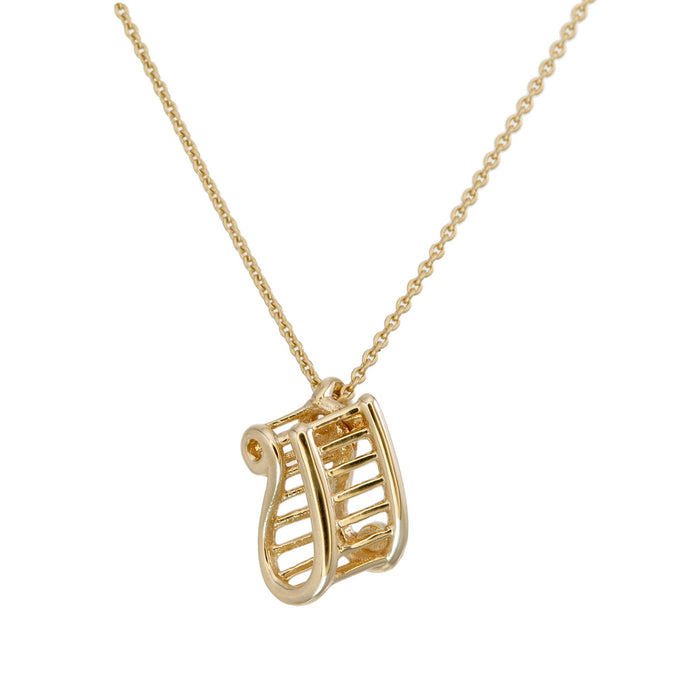 Thai Alphabet " ข " equivalent to Kh Necklace in 18K Yellow Gold