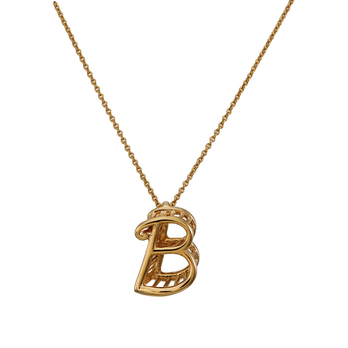 Alphabet B Necklace in 18K Yellow Gold