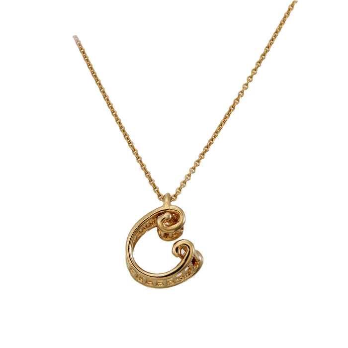 Alphabet C Necklace in 18K Yellow Gold