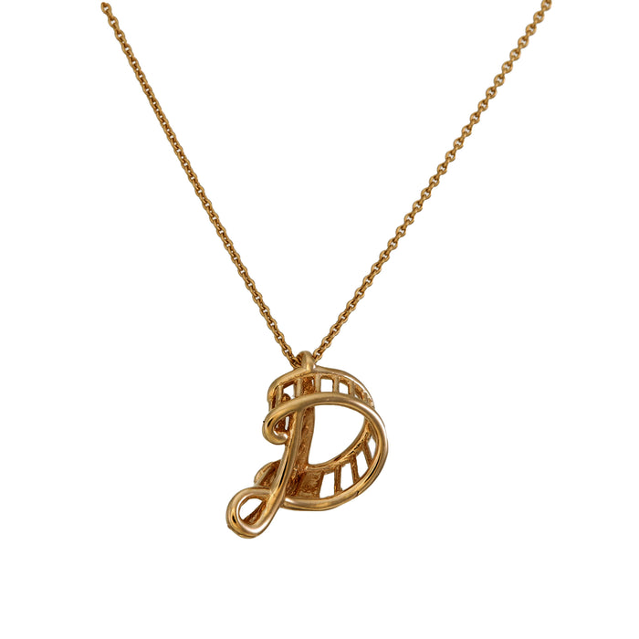 Alphabet D Necklace in 18K Yellow Gold