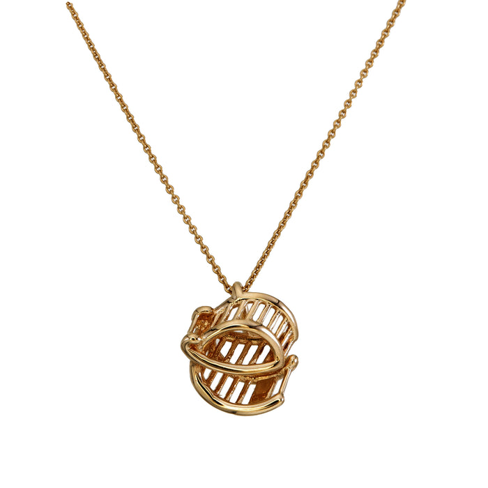 Alphabet E Necklace in 18K Yellow Gold