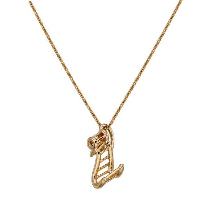 Alphabet I (i)  Necklace in 18K Yellow Gold