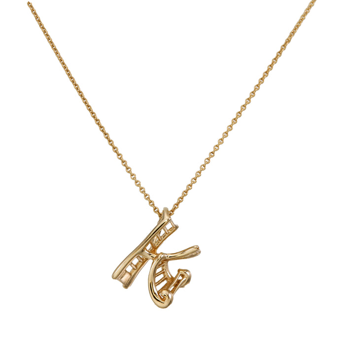 Alphabet K  Necklace in 18K Yellow Gold