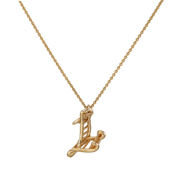 Alphabet L  Necklace in 18K Yellow Gold