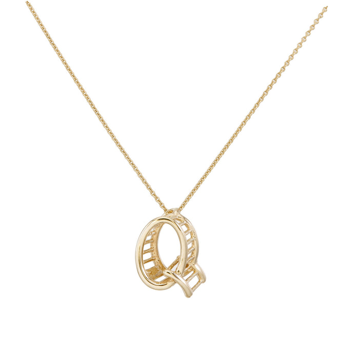 Alphabet Q  Necklace in 18K Yellow Gold