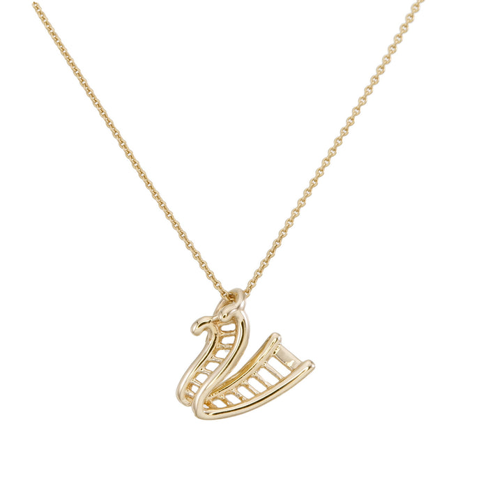 Alphabet V Necklace in 18K Yellow Gold