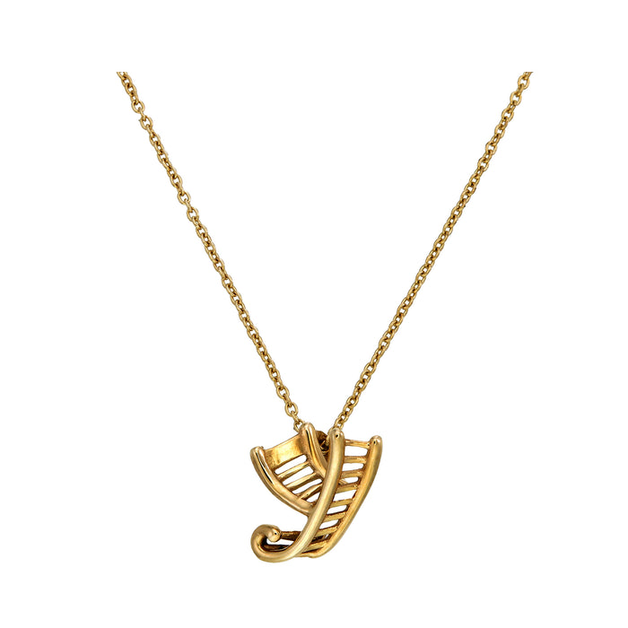 Alphabet Y Necklace in 18K Yellow Gold