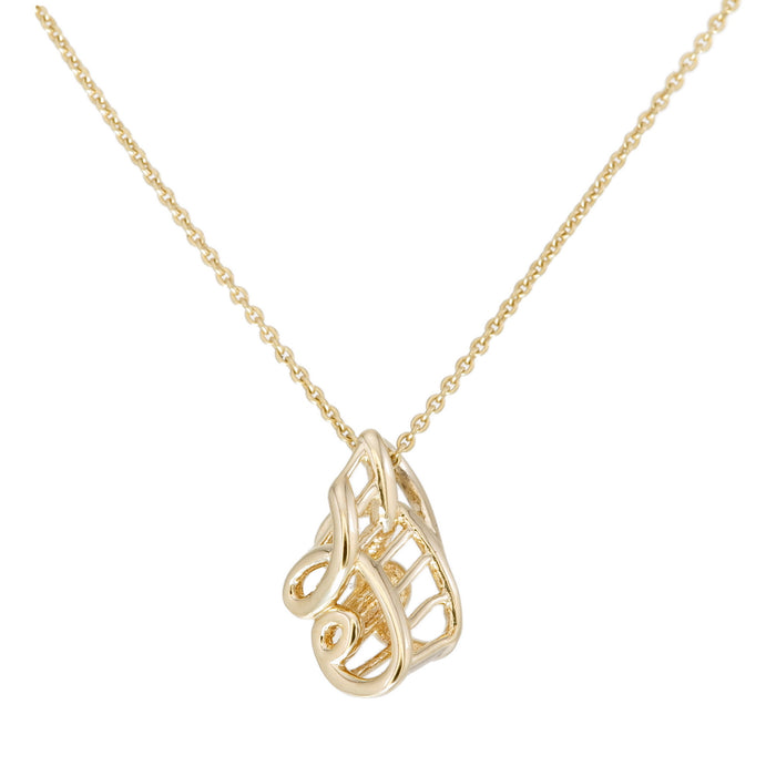 Thai Alphabet " ฮ " equivalent to "H"  Necklace in 18K Yellow Gold