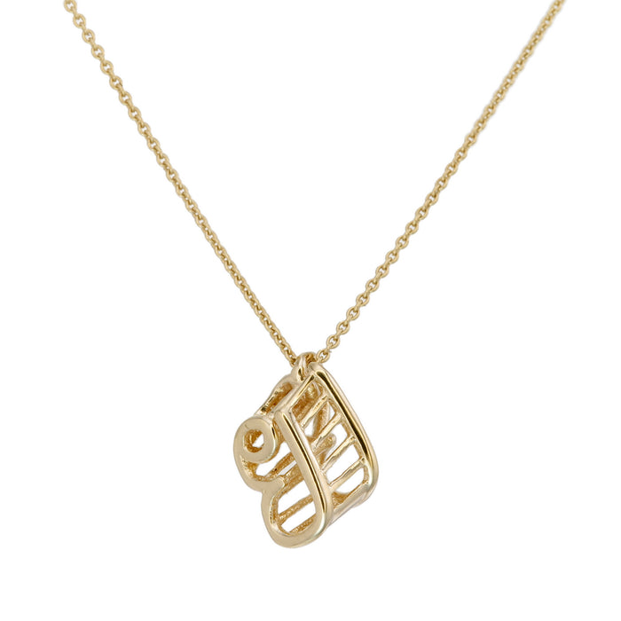 Thai Alphabet " ย " equivalent to "Y"  Necklace in 18K Yellow Gold