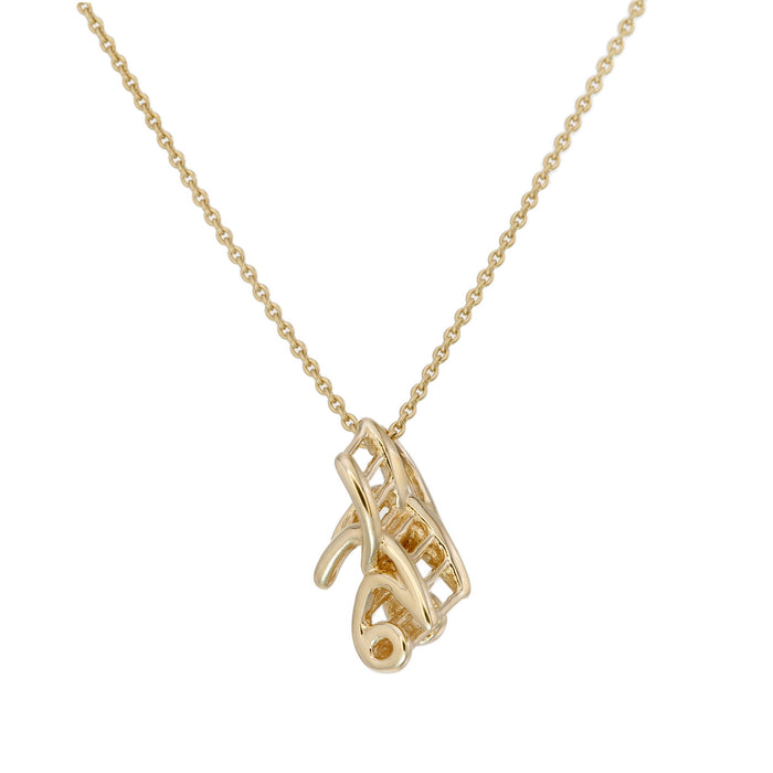 Thai Alphabet " ส " equivalent to "S"  Necklace in 18K Yellow Gold