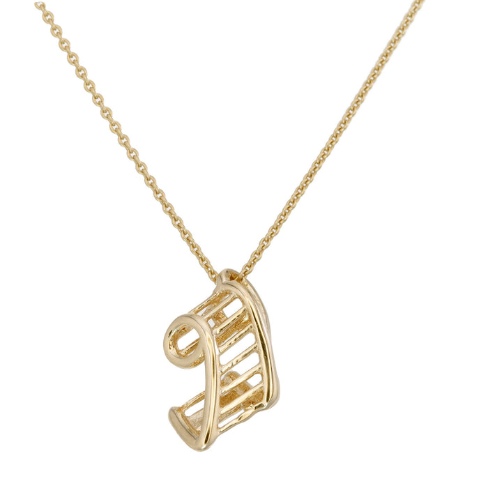 Thai Alphabet " ง " equivalent to "ng" sound Necklace in 18K Yellow Gold