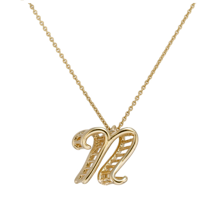 Thai Alphabet " ท " equivalent to "Th"  Necklace in 18K Yellow Gold